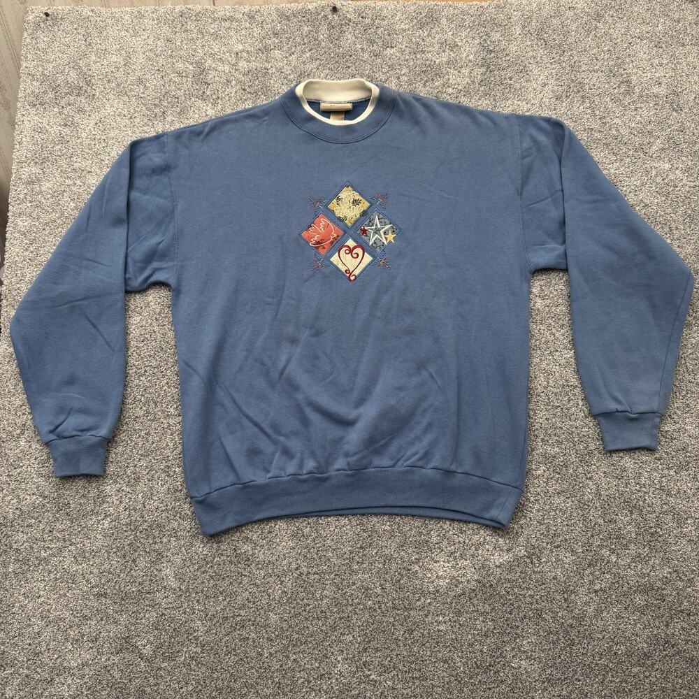 Vintage 90s Sweatshirt Mens Size XL Grandmacore Soft Old Money Outdoorsy Cozy